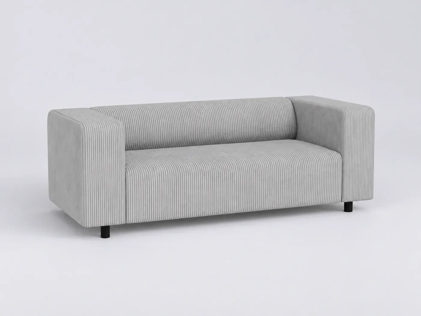 Canapé Nils Maisons du Monde, 2 places droit fixe, coloris gris clair