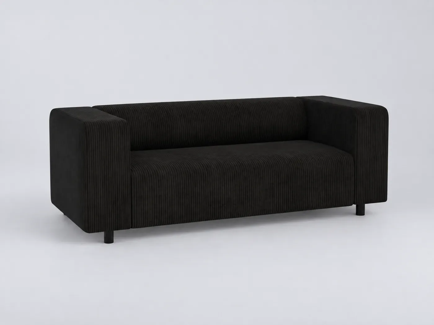 Canapé Nils Maisons du Monde, 2 places droit fixe, coloris noir
