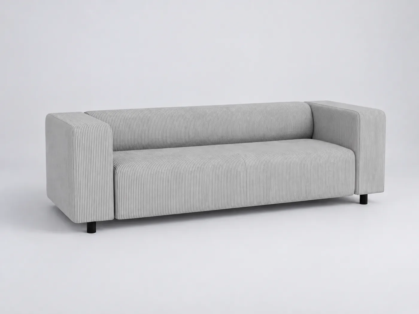 Canapé Nils Maisons du Monde, 3 places droit fixe, coloris gris clair
