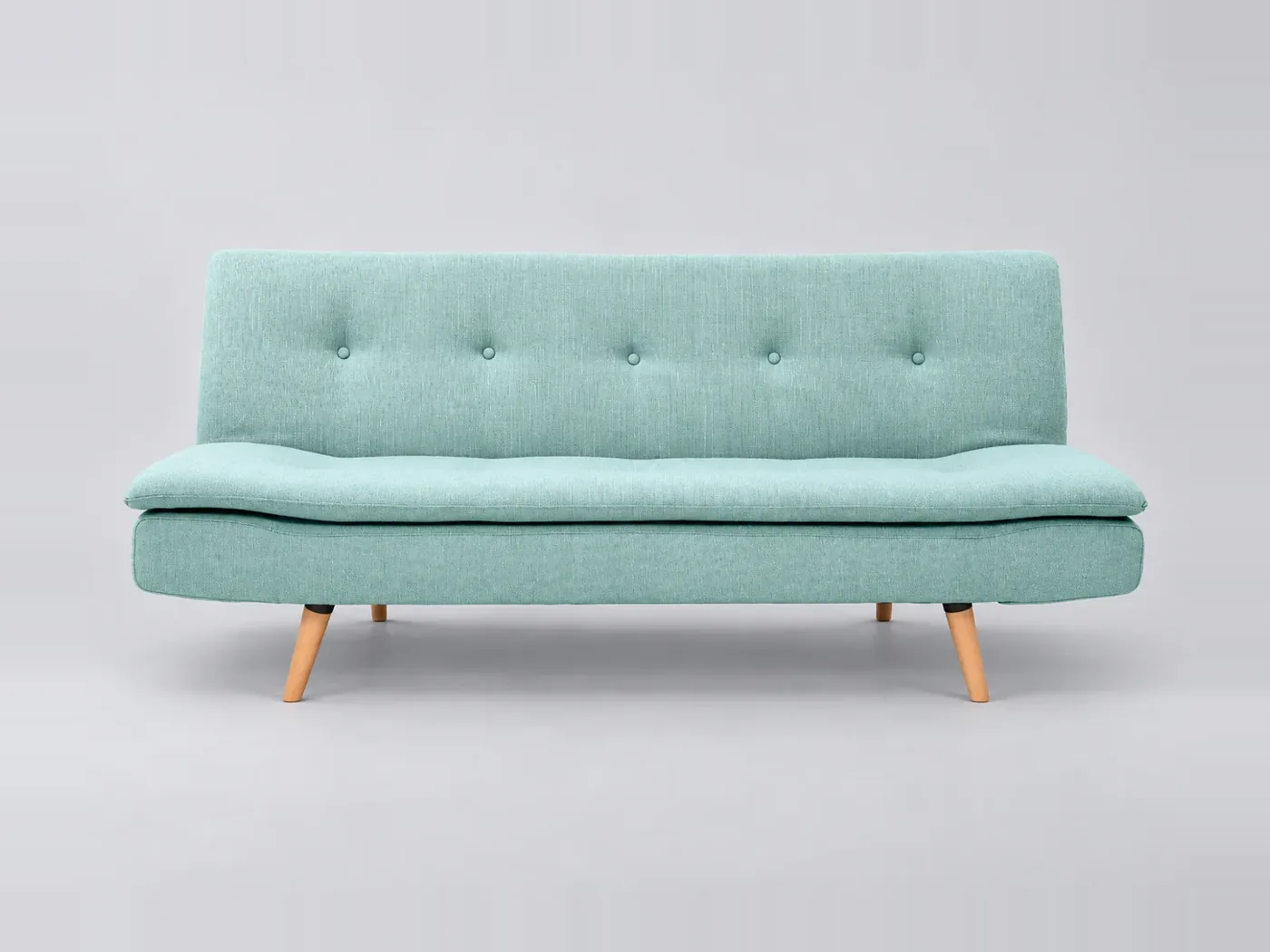 Canapé Senso Miliboo, 3 places droit convertible, coloris vert lagon