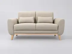 Canapé Ektor Miliboo, 2 places droit fixe, coloris beige