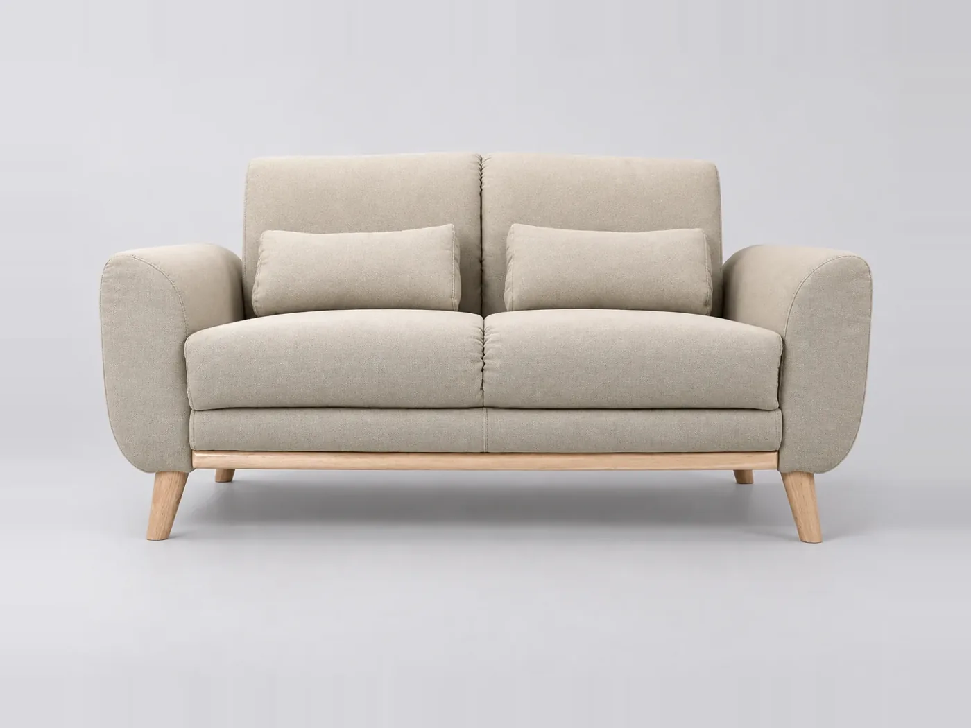 Canapé Ektor Miliboo, 2 places droit fixe, coloris beige