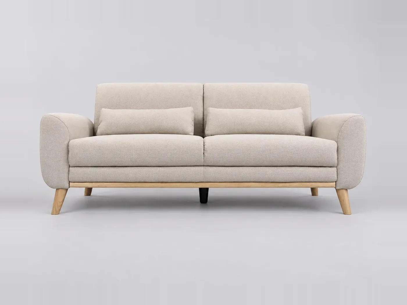 Canapé Ektor Miliboo, 3 places droit fixe, coloris beige