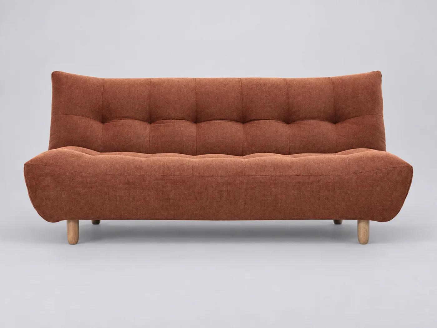 Canapé Yumi Miliboo, 3 places droit convertible, coloris chenille terre brûlée