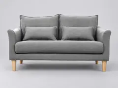 Canapé Kate Miliboo, 2 places droit fixe, coloris gris