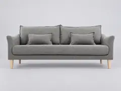 Canapé Kate Miliboo, 3 places droit fixe, coloris gris