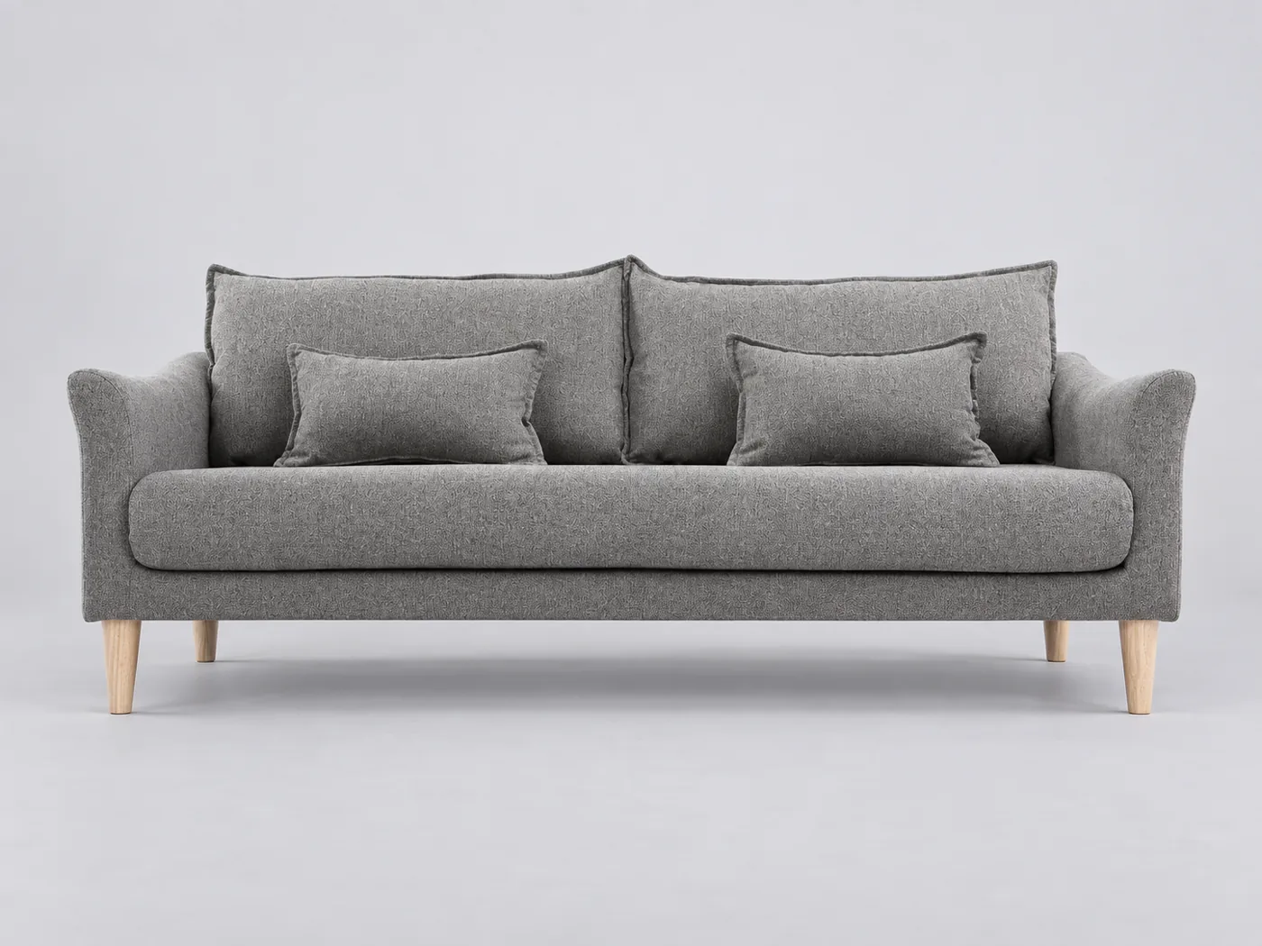 Canapé Kate Miliboo, 3 places droit fixe, coloris gris