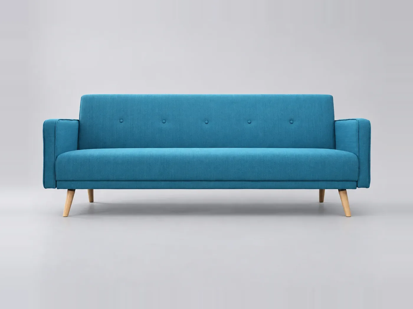 Canapé Ulla Miliboo, 3 places droit convertible, coloris bleu