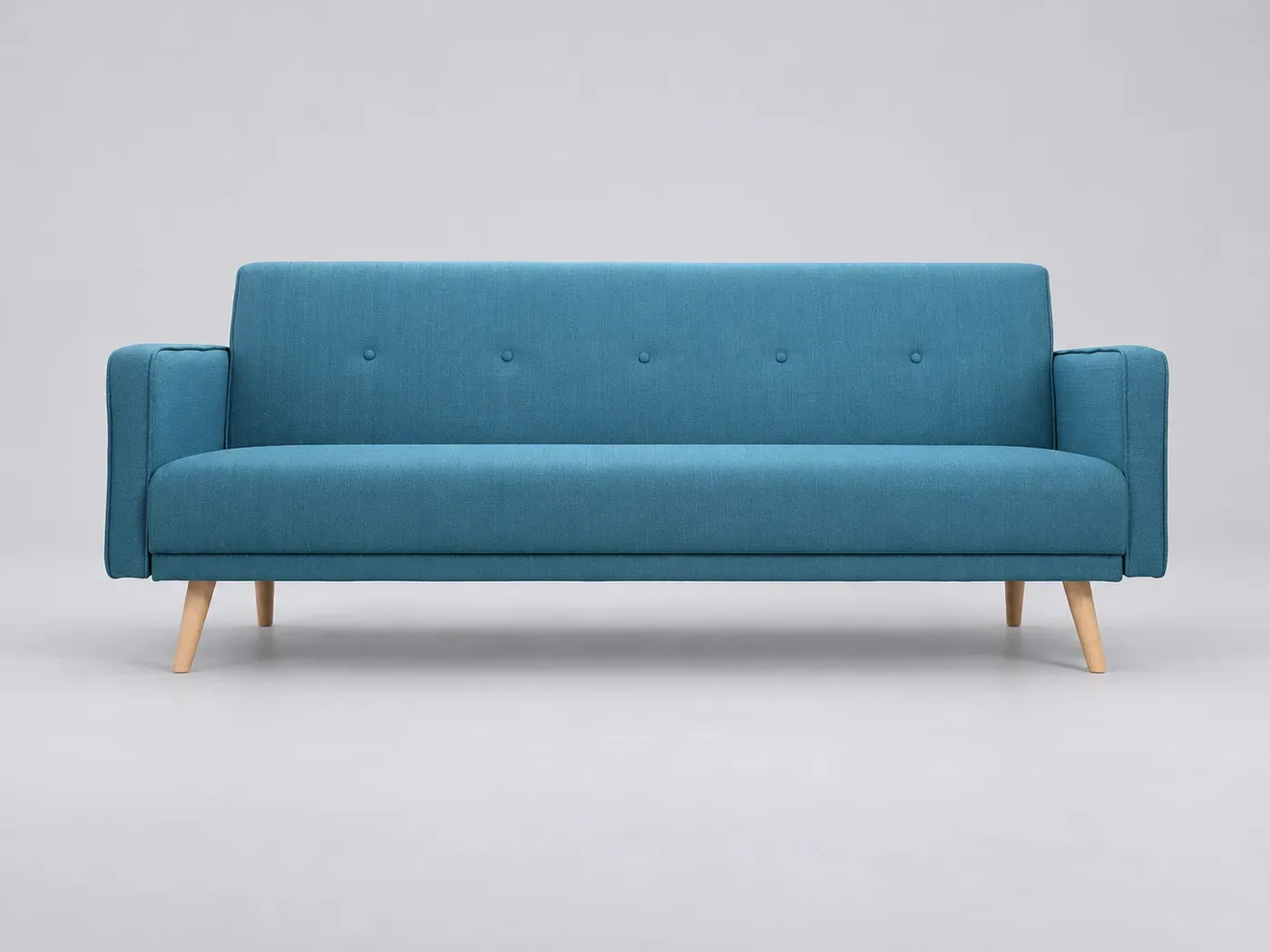 Canapé Ulla Miliboo, 3 places droit convertible, coloris bleu