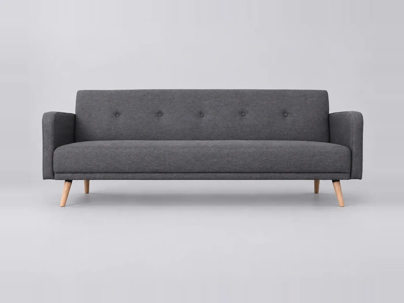 Canapé Ulla Miliboo, 3 places droit convertible, coloris gris foncé