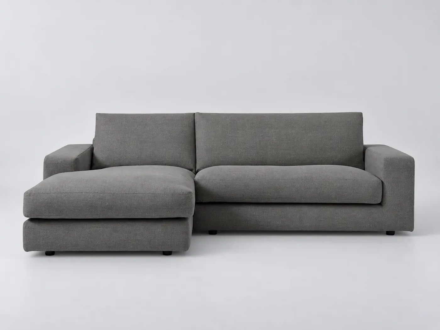 Canapé Skander La Redoute, d'angle fixe, coton et lin, coloris anthracite