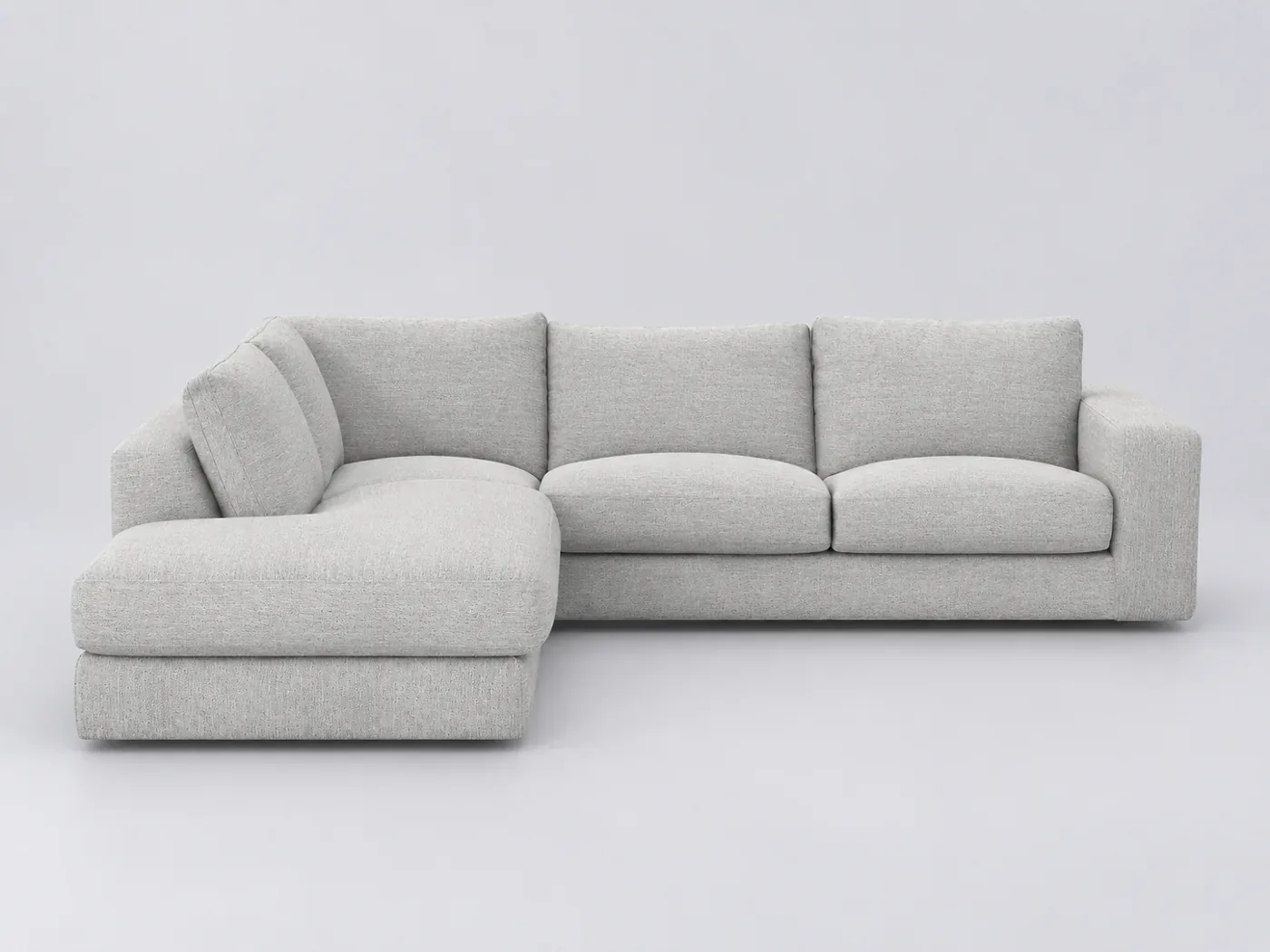Canapé Skander La Redoute, d'angle fixe, toile jaspée, coloris gris/blanc