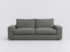 Canapé Skander La Redoute, 3 places droit convertible, coton et lin, coloris anthracite