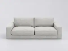 Canapé Skander La Redoute, 3 places droit convertible, toile jaspée, coloris gris/blanc
