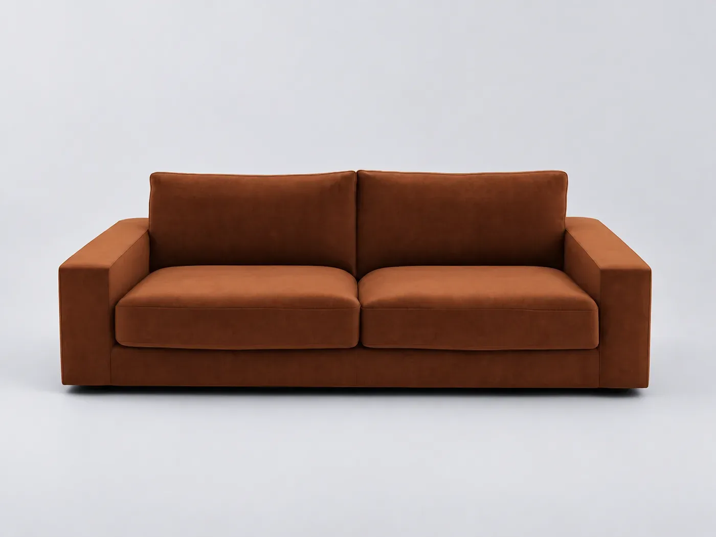 Canapé Skander La Redoute, 3 places droit convertible, velours, coloris caramel
