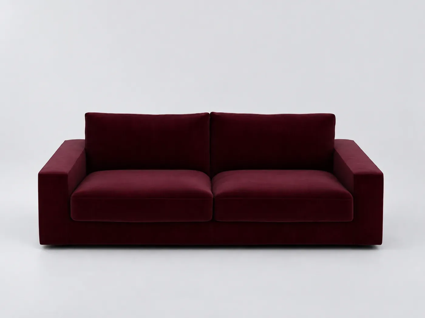 Canapé Skander La Redoute, 3 places droit convertible, velours, coloris prune