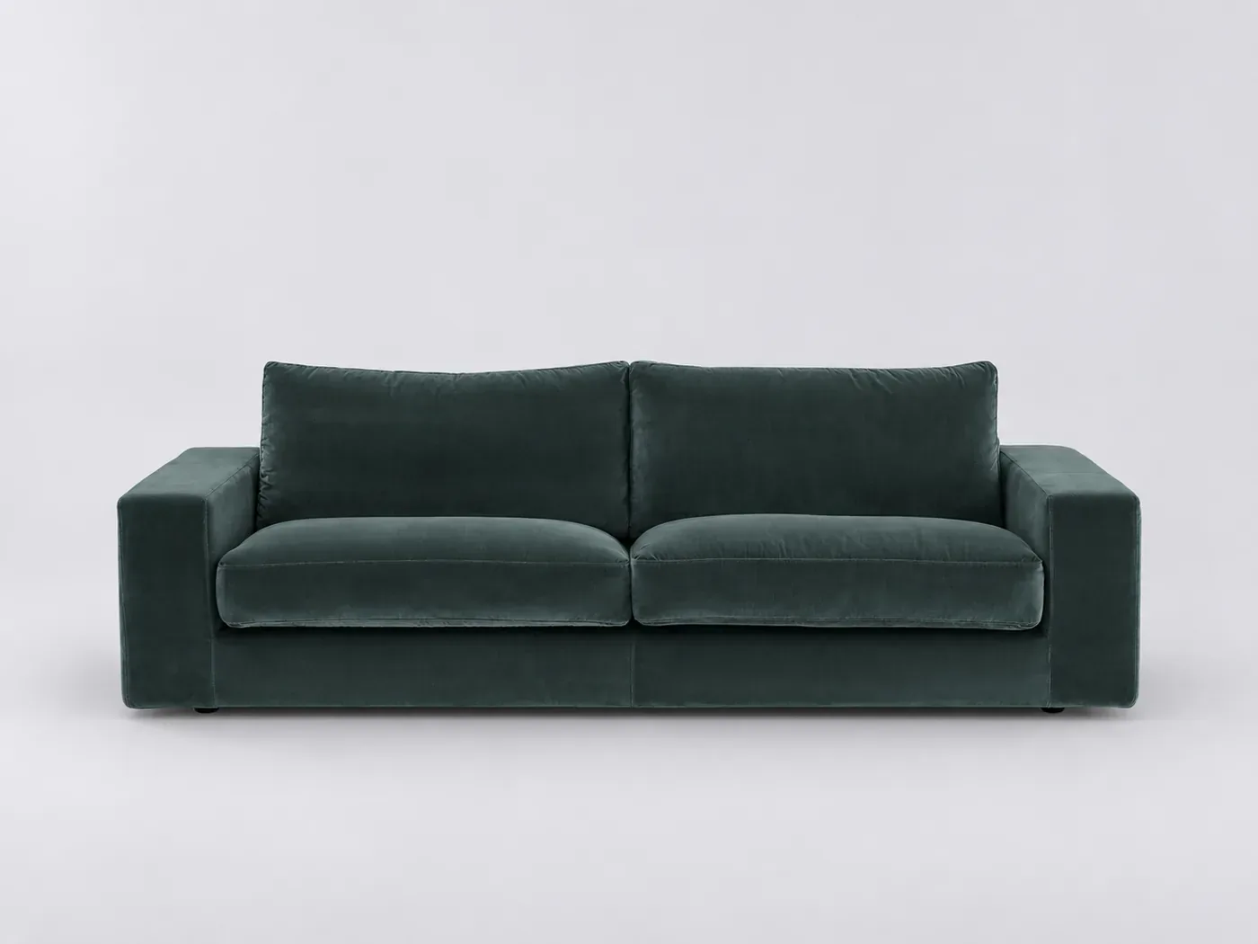 Canapé Skander AM.PM, 3 places droit convertible, velours, coloris vert cèdre