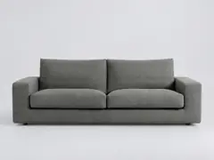 Canapé Skander La Redoute, 3 places droit fixe, coton et lin, coloris anthracite