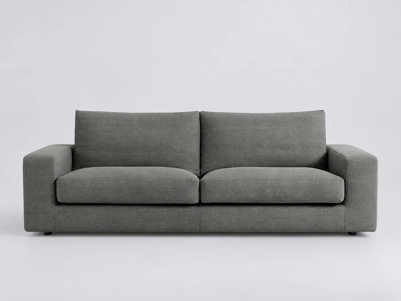 Canapé Skander La Redoute, 3 places droit fixe, coton et lin, coloris anthracite