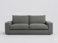 Canapé Skander La Redoute, 3 places droit fixe, lin, coloris anthracite
