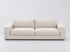 Canapé Skander La Redoute, 3 places droit fixe, velours, coloris blanc