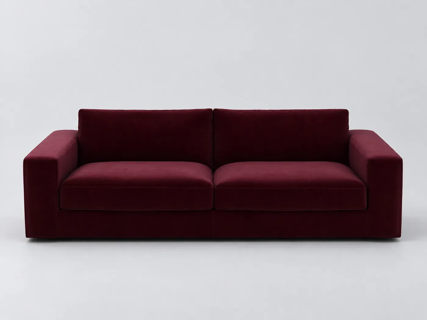 Canapé Skander La Redoute, 3 places droit fixe, velours, coloris prune