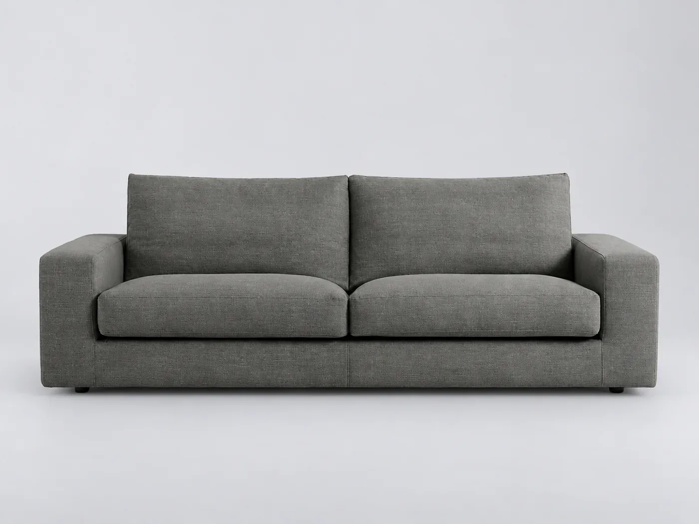 Canapé Skander La Redoute, 4 places droit fixe, coton et lin, coloris anthracite