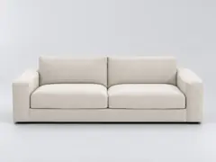 Canapé Skander La Redoute, 4 places droit fixe, toile chinée, coloris ivoire