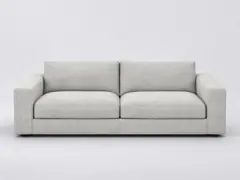 Canapé Skander La Redoute, 4 places droit fixe, toile jaspée, coloris gris/blanc