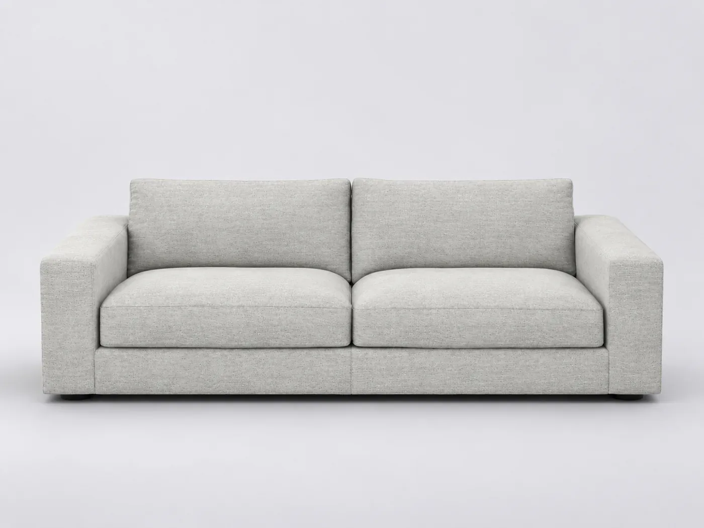 Canapé Skander La Redoute, 4 places droit fixe, toile jaspée, coloris gris/blanc