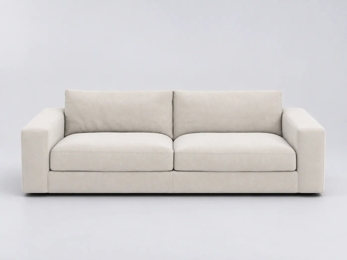 Canapé Skander La Redoute, 4 places droit fixe, velours, coloris blanc