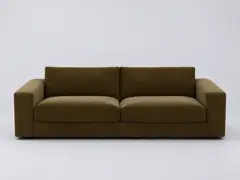 Canapé Skander La Redoute, 4 places droit fixe, velours, coloris bronze