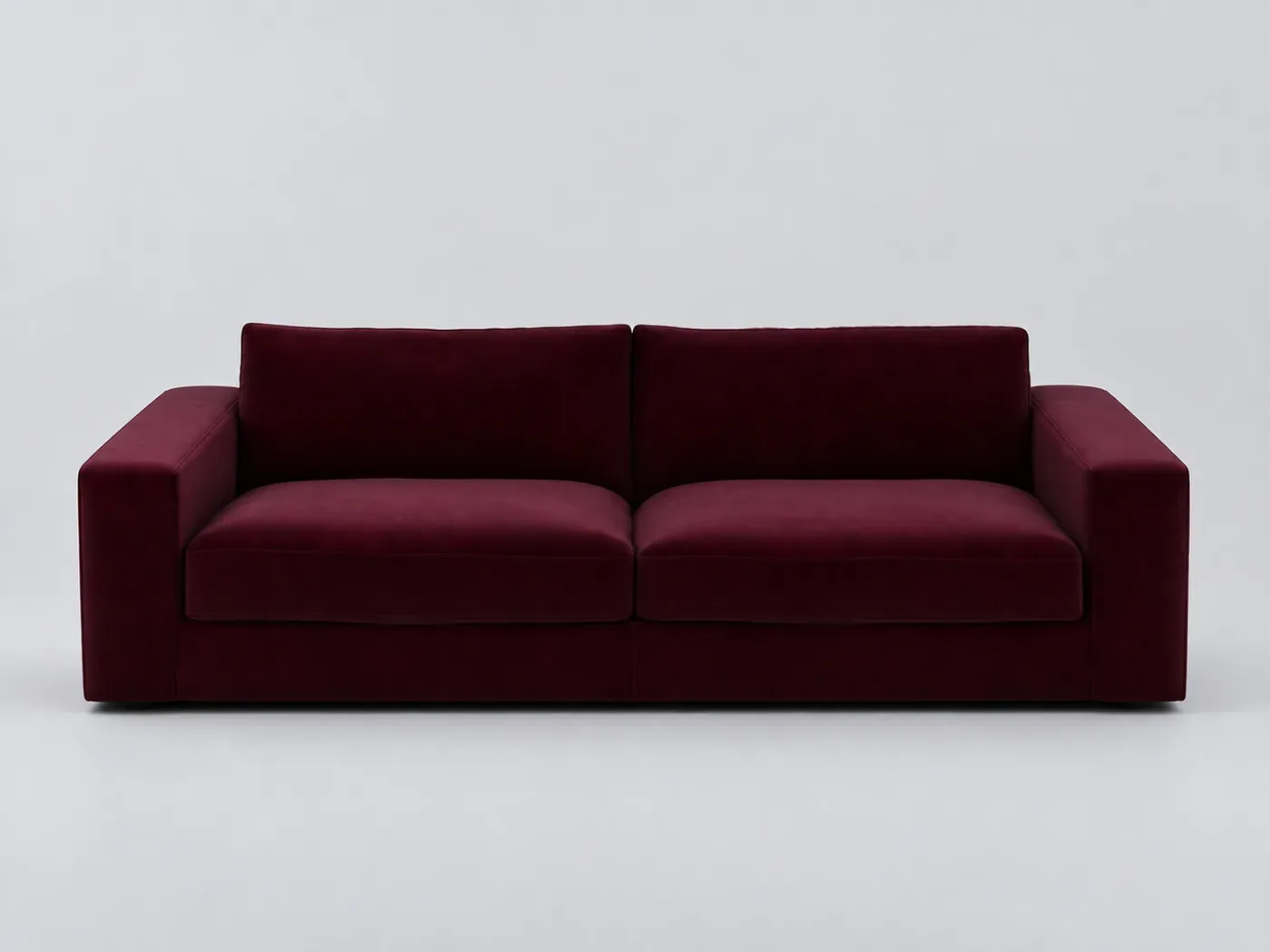 Canapé Skander La Redoute, 4 places droit fixe, velours, coloris prune