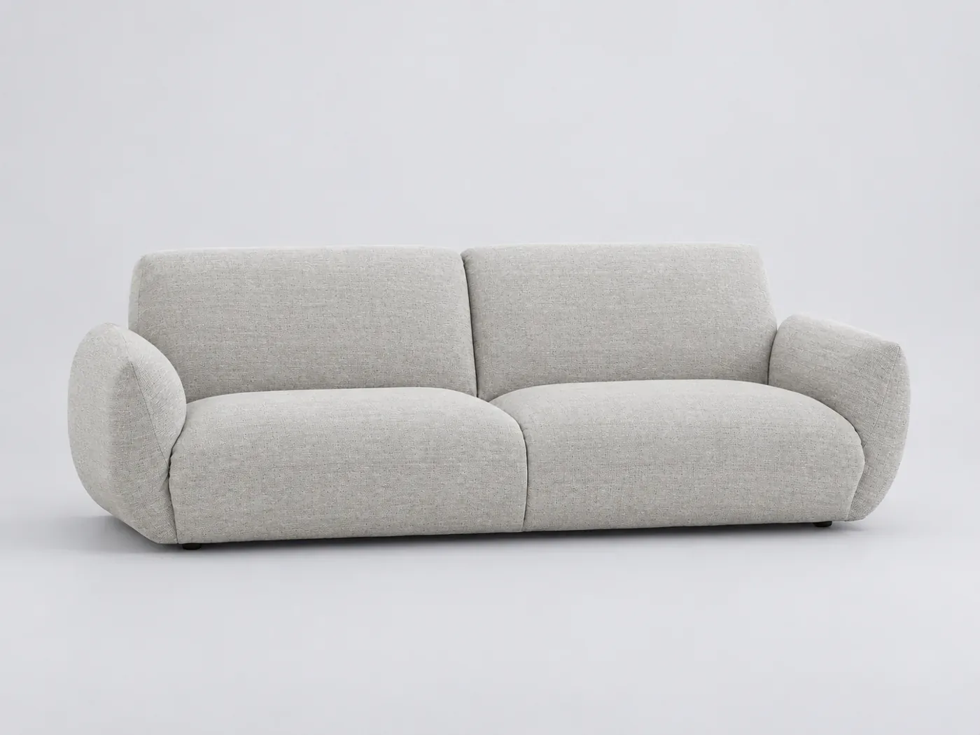 Canapé Spogano La Redoute, 4 places droit fixe, toile jaspée, coloris gris/blanc