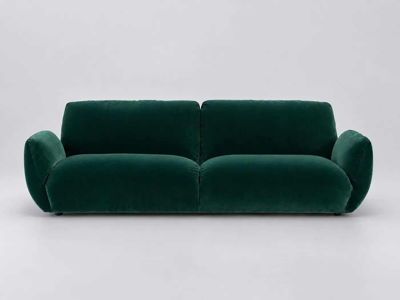Canapé Spogano La Redoute, 4 places droit fixe, velours, coloris vert tsar
