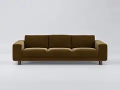 Canapé Cerea AMPM La Redoute, 3 places droit fixe, velours, coloris bronze