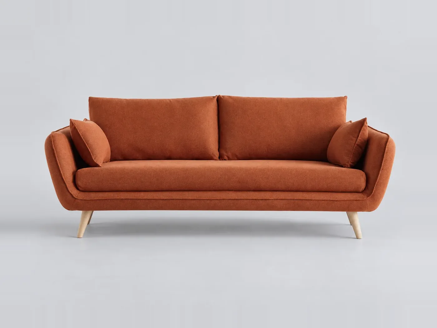 Canapé Creep Miliboo, 3 places droit fixe, coloris brique