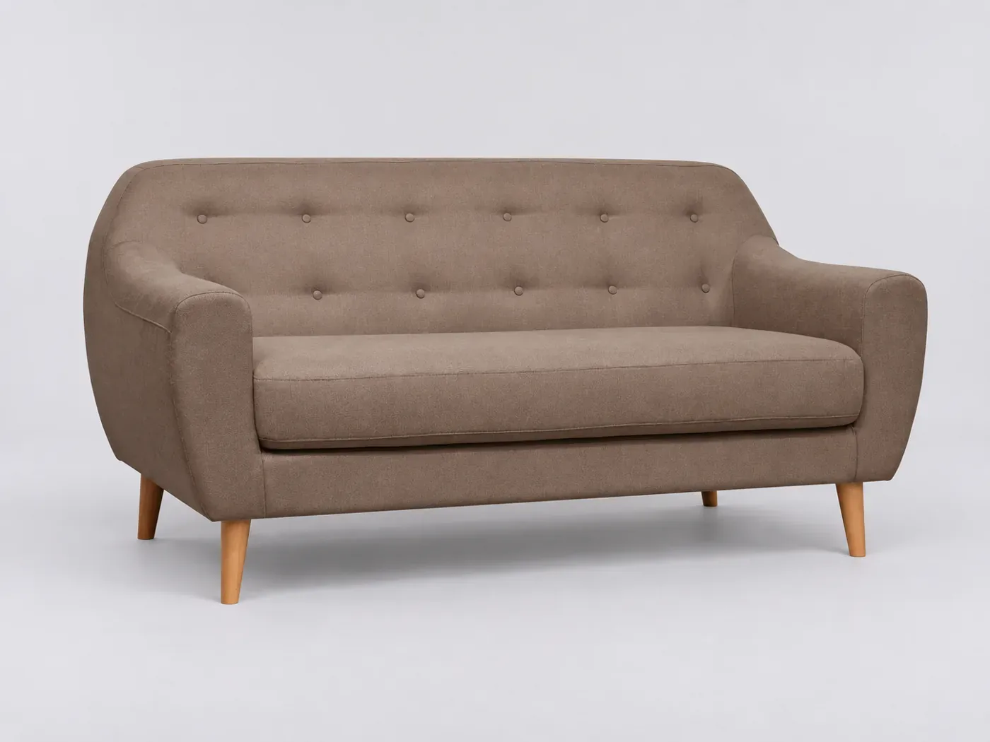 Canapé Agathe Camif, 2 places droit fixe, microfibre, coloris grège