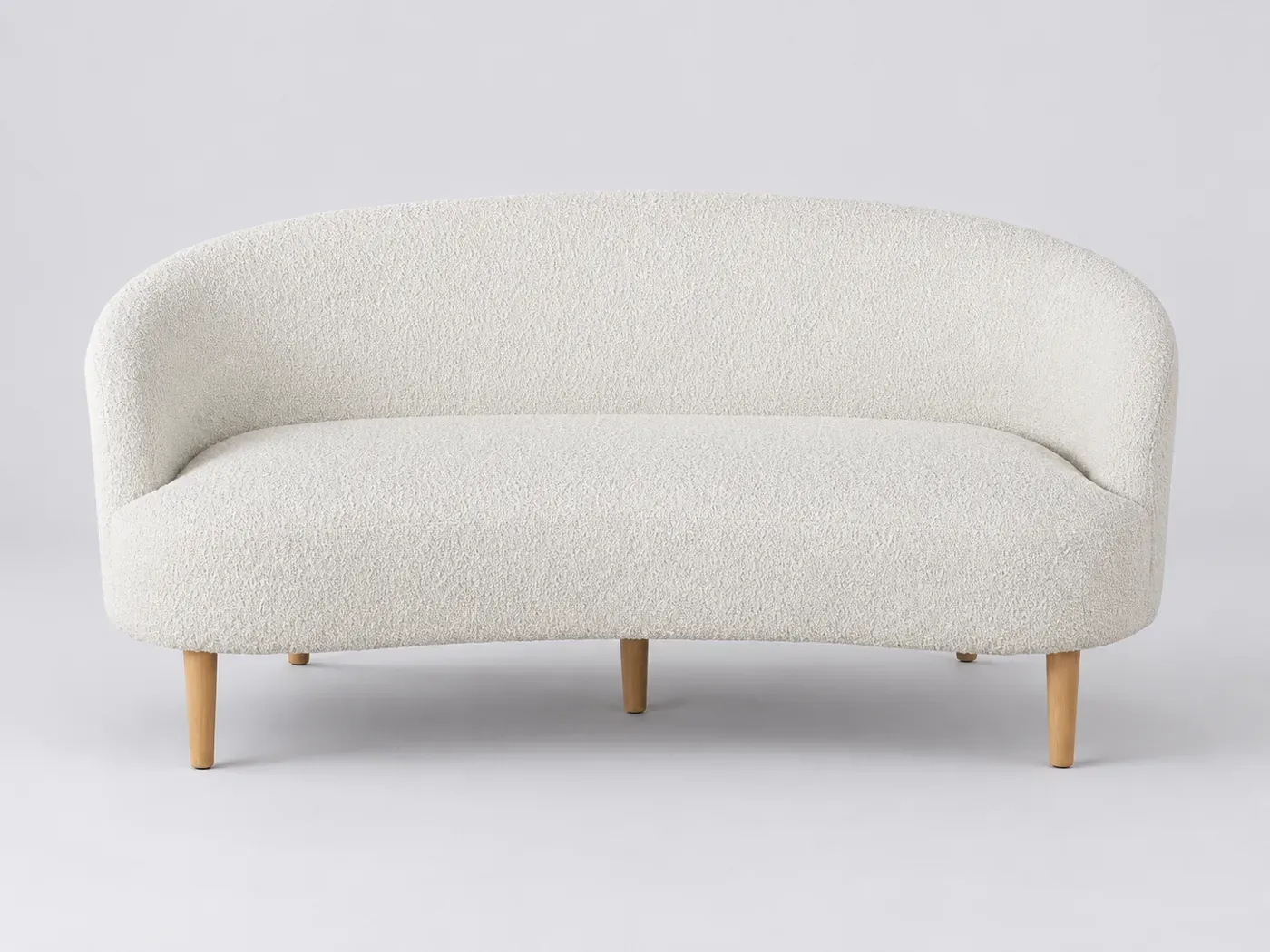 Canapé Spy Maisons du Monde, 2 places droit fixe, bouclette, coloris blanc