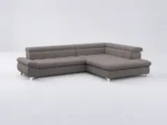 Canapé Twin Conforama, 4 places d'angle convertible, coloris gris