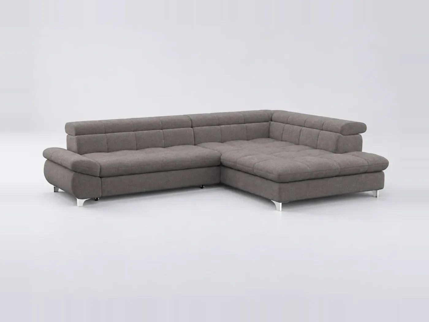 Canapé Twin Conforama, 4 places d'angle convertible, coloris gris