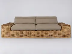 Canapé Saint Tropez Maisons du Monde, 2 places droit fixe, coloris taupe