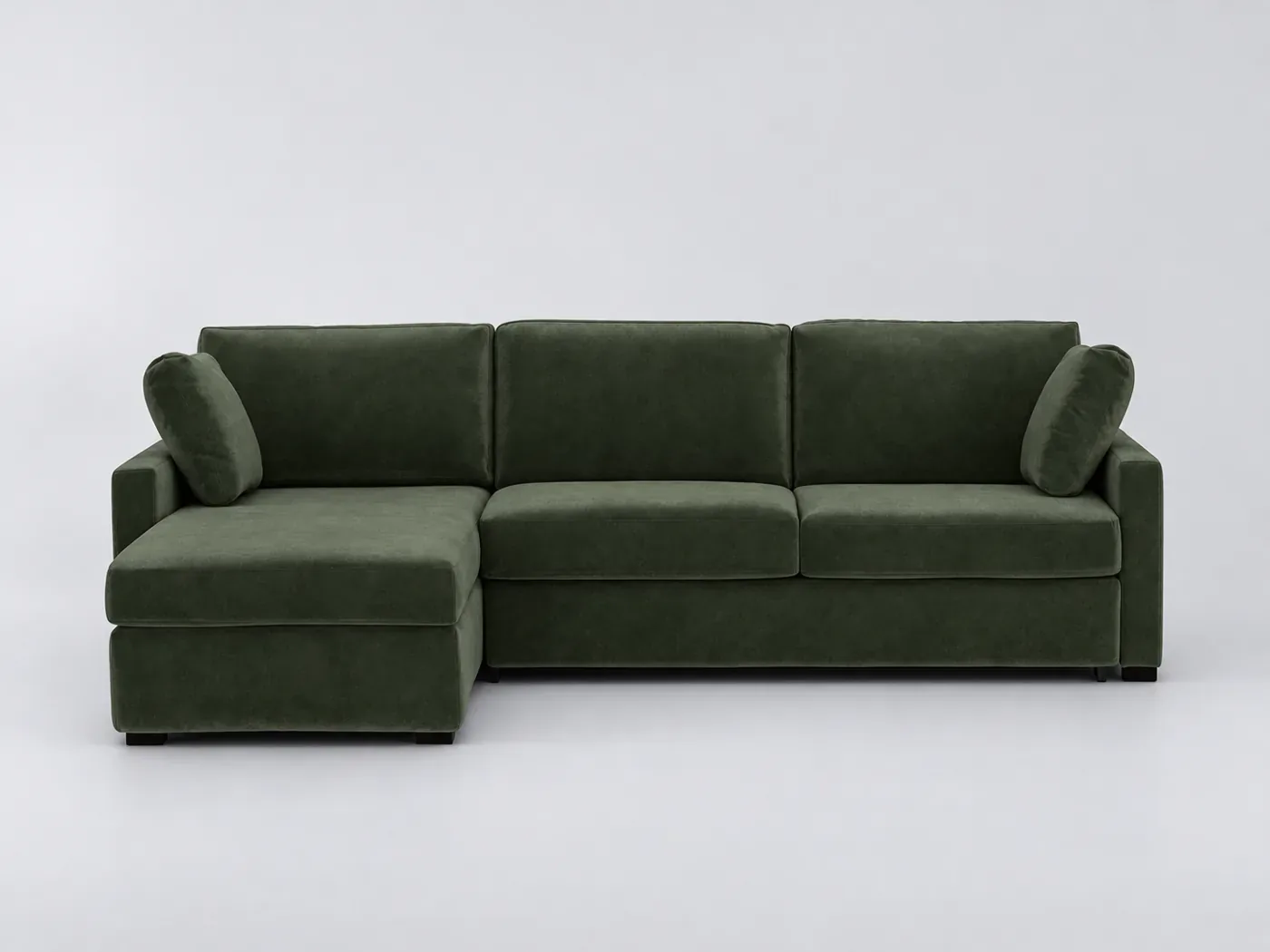 Canapé Timor La Redoute, 4 places d'angle convertible, velours, coloris vert kaki