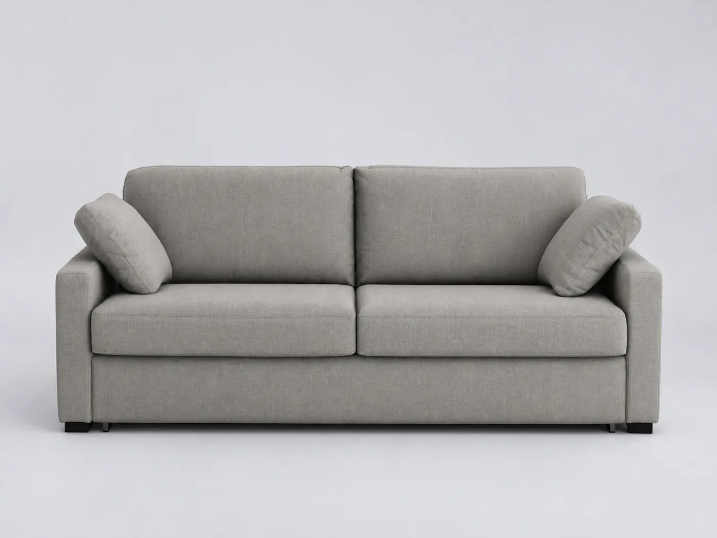 Canapé Timor La Redoute, 2 places droit convertible, coton et lin, coloris gris clair