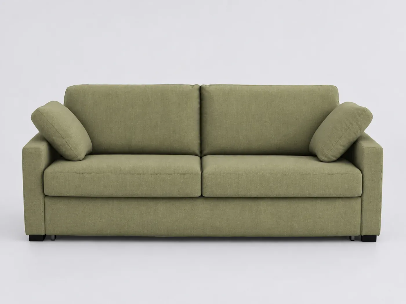 Canapé Timor La Redoute, 2 places droit convertible, coton et lin, coloris vert kaki