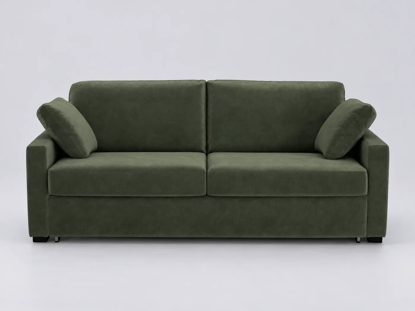 Canapé Timor La Redoute, 2 places droit convertible, velours, coloris vert kaki