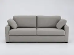 Canapé Timor La Redoute, 3 places droit convertible, coton et lin, coloris gris clair