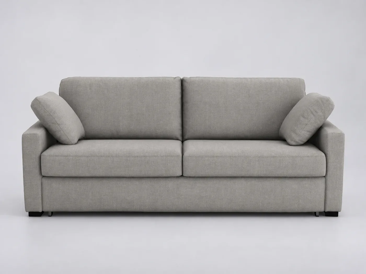 Canapé Timor La Redoute, 4 places droit convertible, coton et lin, coloris gris clair