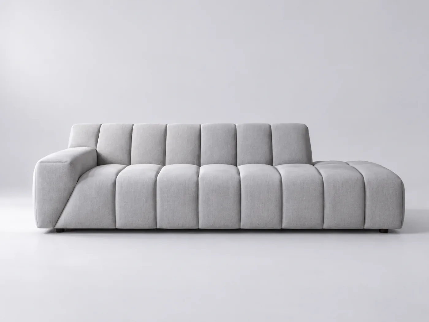 Canapé Snoop Maisons du Monde, 3 places droit fixe, cuir, coloris gris chiné