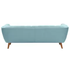 Canapé Carmen Maisons du Monde, 3 places droit fixe, coloris bleu clair, photo 10